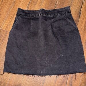 Black Denim Mini Skirt, High waisted
